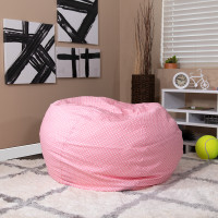 Flash Furniture Oversized Light Pink Dot Bean Bag Chair DG-BEAN-LARGE-DOT-PK-GG